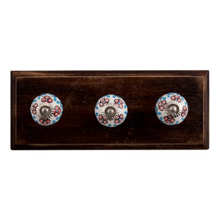 Peach Tiny Ceramic Wooden Hooks